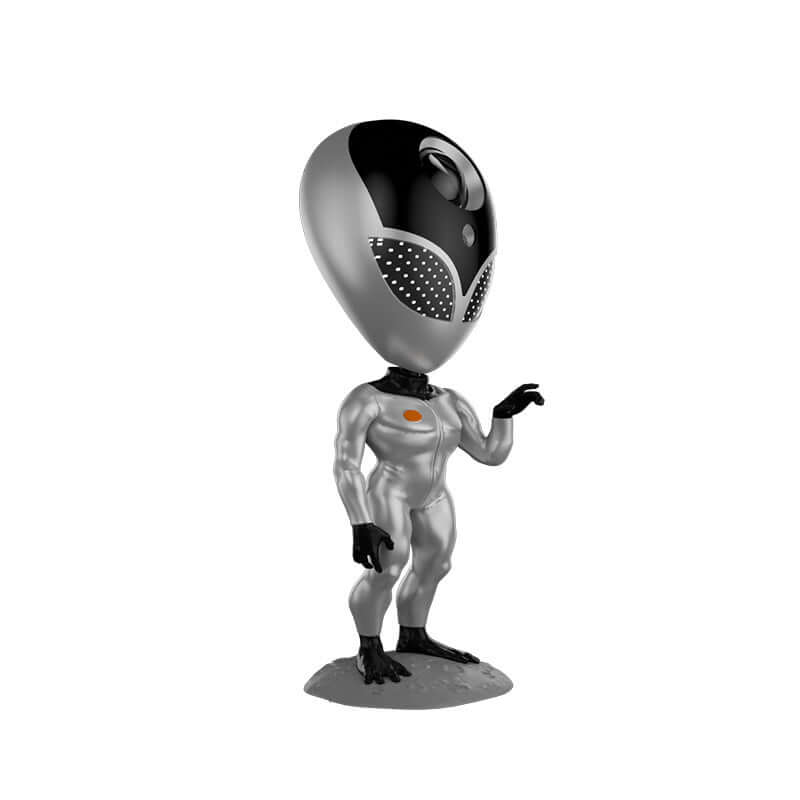 Alien figure standing, showcasing the design of the Star Projector, Aliens Galaxy Projector for Bedroom.